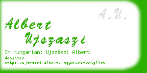 albert ujszaszi business card